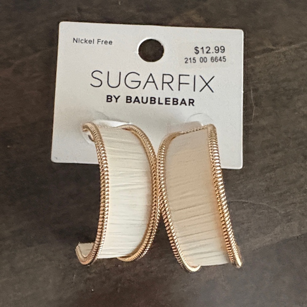 Sugarfix by BaubleBar Cream and Gold Cuff Earrings